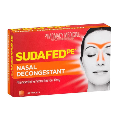 Sudafed PE Nasal Decongestant 48 Tablets