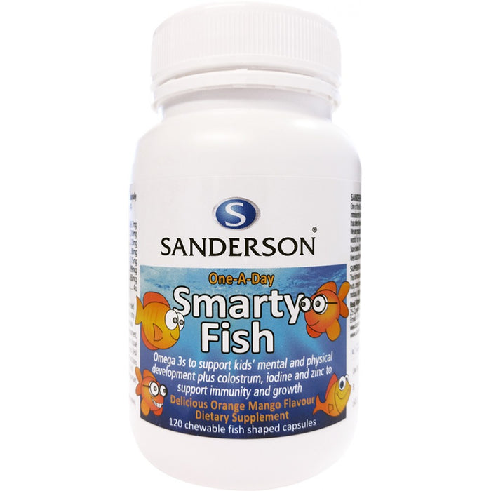 Sanderson Smarty Fish Chewable Capsules 120 - Orange Mango Flavour