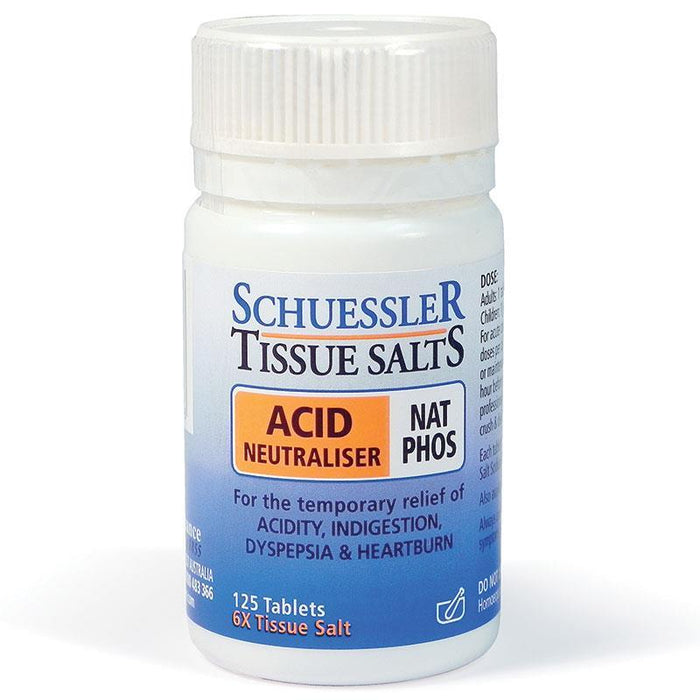 Schuessler Tissue Salts - Nat Phos Acid Neutraliser Tablets 125