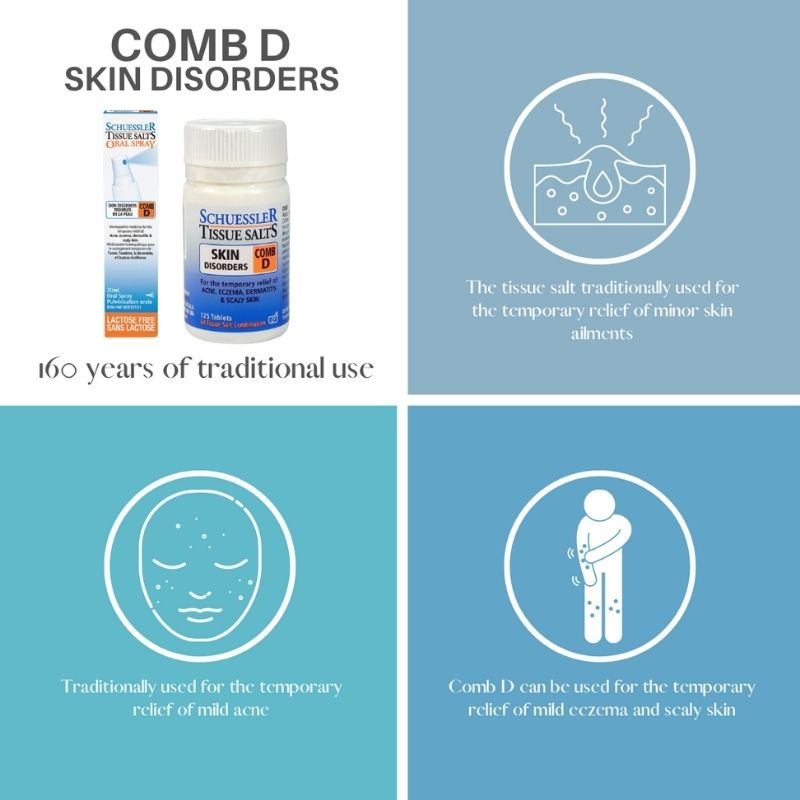Schuessler Tissue Salts COMB (D) Skin Disorders 125 Tablets