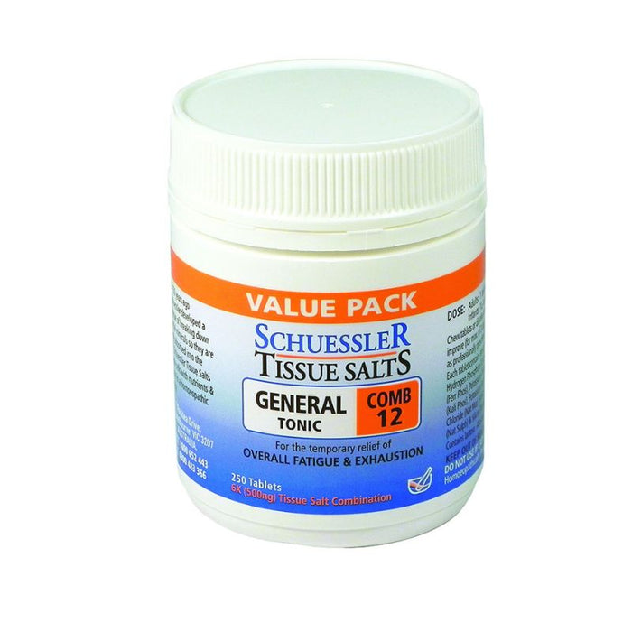 Schuessler Tissue Salts Combination 12 6X Tissue Salt 250 Tablets