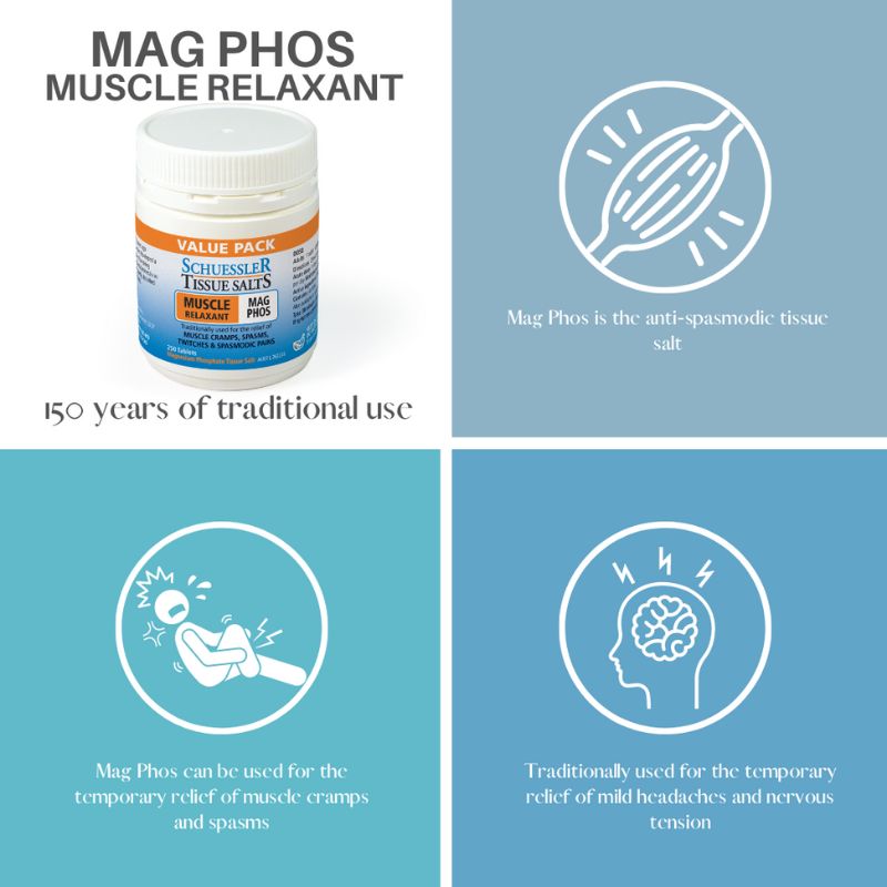 Schuessler Tissue Salts Mag Phos 6X Muscle Relaxant Tablets 250