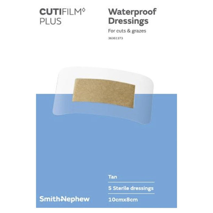 Smith & Nephew CUTIFILM Plus Waterproof Dressings Tan 10x8cm 5 Pack