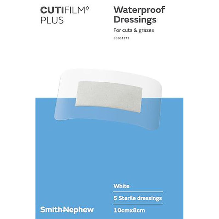 Smith & Nephew CUTIFILM Plus Waterproof Dressings White 10x8cm 5 Pack