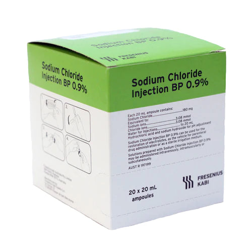 Sodium Chloride 0.9% 20ml Ampoules 20pk