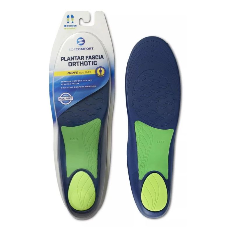 Sofcomfort Plantar Fascia Orthotic Insoles Mens 8-13