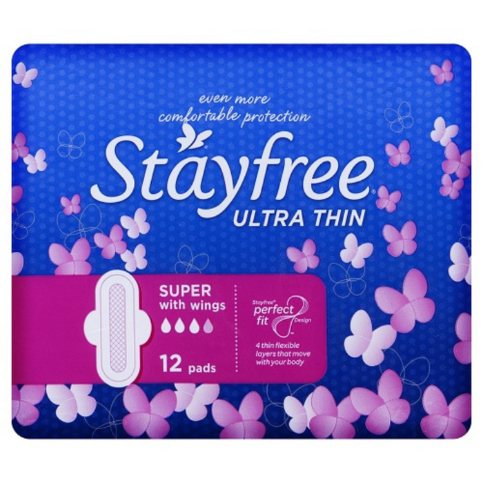 Stayfree Pads Ultra Thins with Wings 12 Super