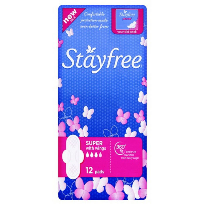 Stayfree Pads with Wings 12 Super