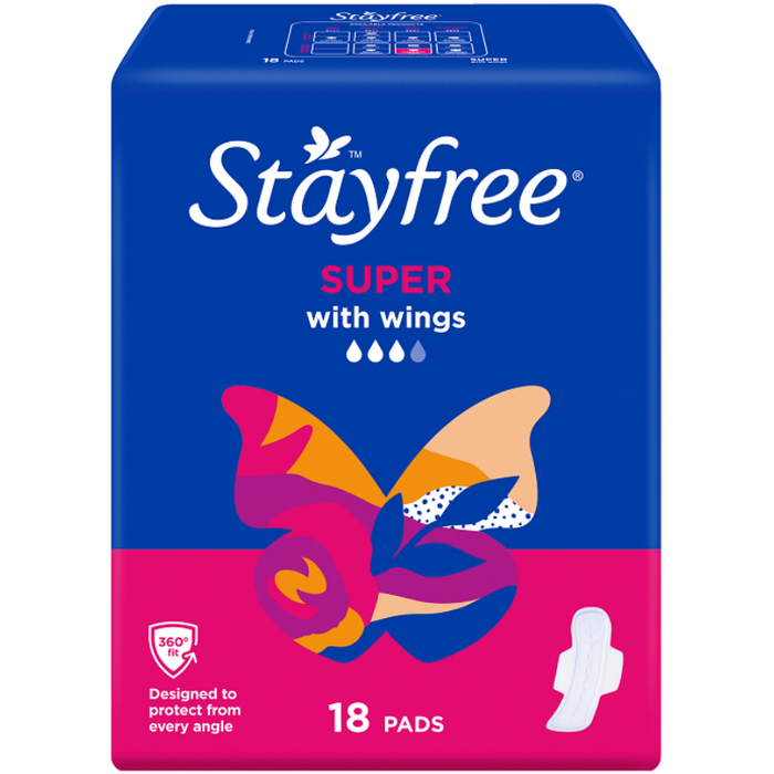 Stayfree Pads with Wings 18 Super