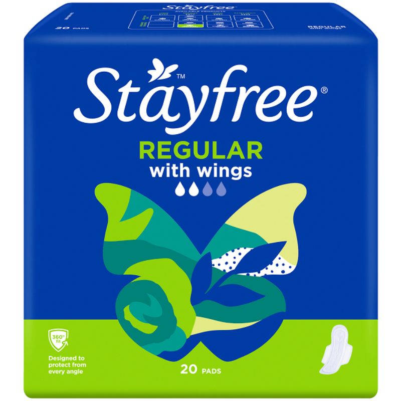 Stayfree Pads with Wings 20 Regular
