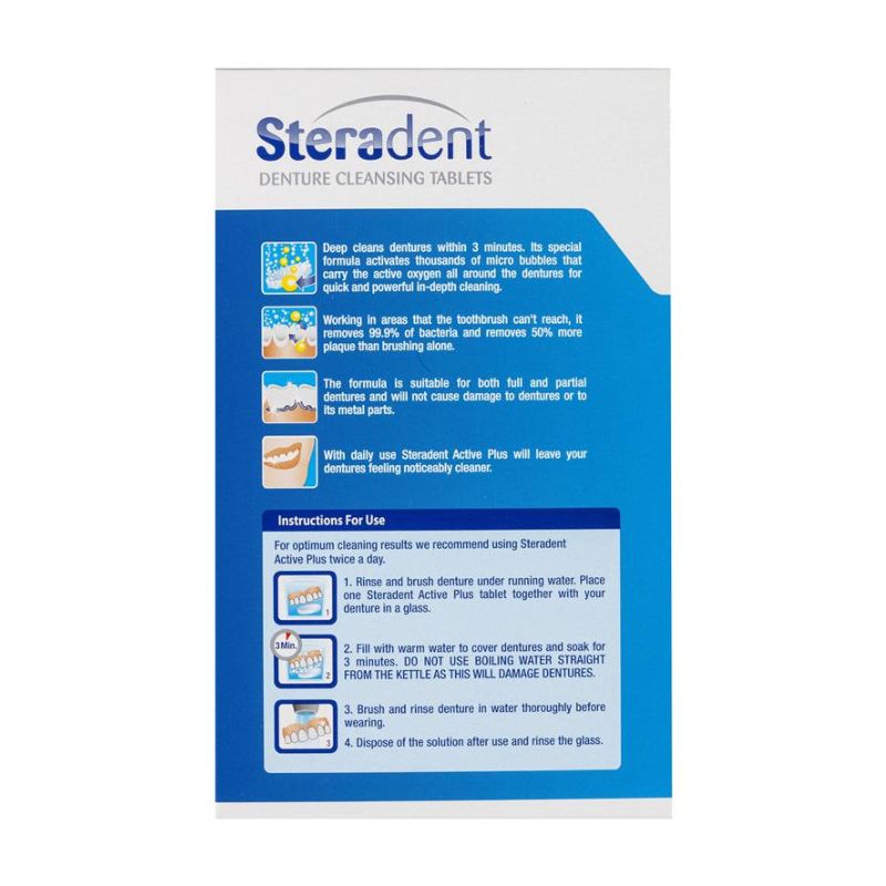 Steradent Active Plus Denture Cleansing Tablets 48pk