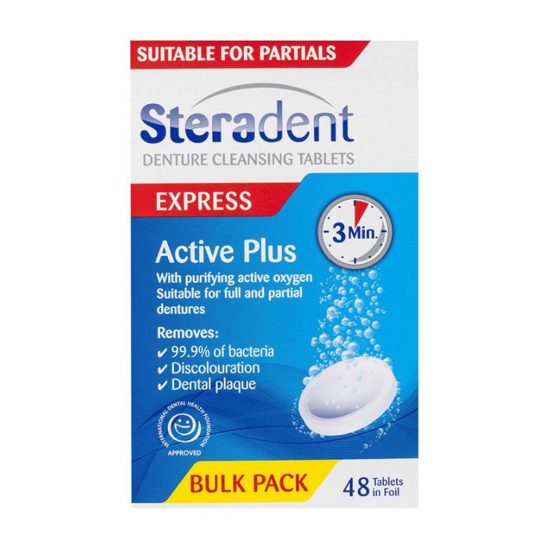 Steradent Active Plus Denture Cleansing Tablets 48pk
