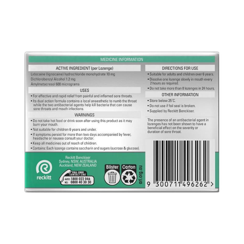 Strepsils Plus Anaesthetic Lozenges 16 - Menthol