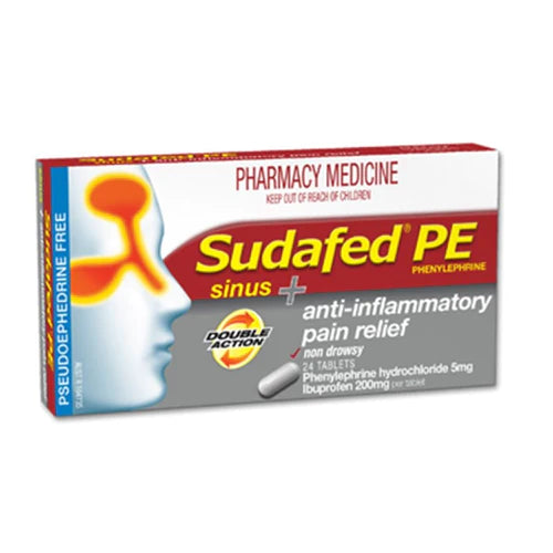 Sudafed PE Sinus + Anti Inflammatory Pain Relief Tablets 24