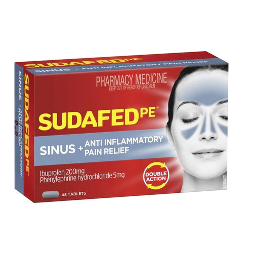 Sudafed PE Sinus + Anti Inflammatory Pain Relief Tablets 48