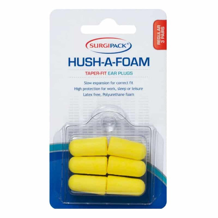 SurgiPack Hush-A-Foam Ear Plugs 3 Pair