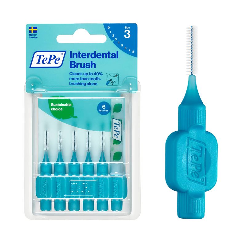 TePe Interdental Brush 0.6mm Size 3 (Blue) 6 Pack
