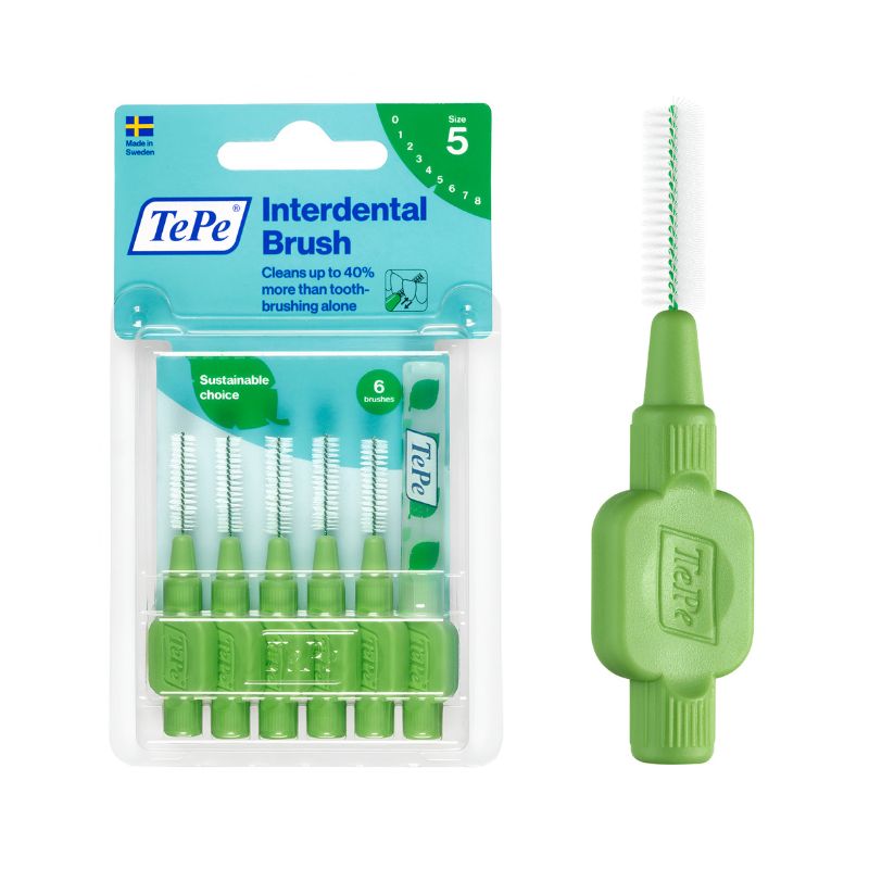 TePe Interdental Brush 0.8mm Size 5 (Green) 6 Pack