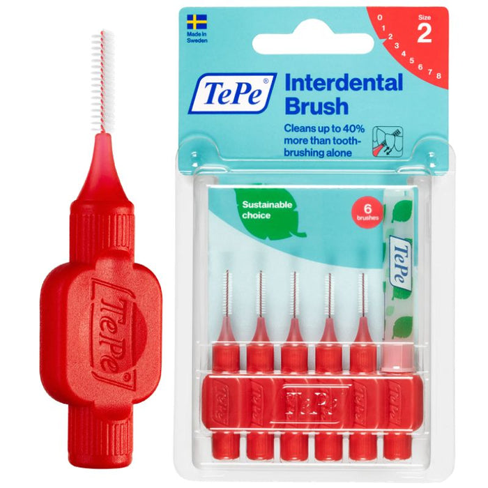 TePe Interdental Toothbrush 0.5mm Red XX Fine 6PK