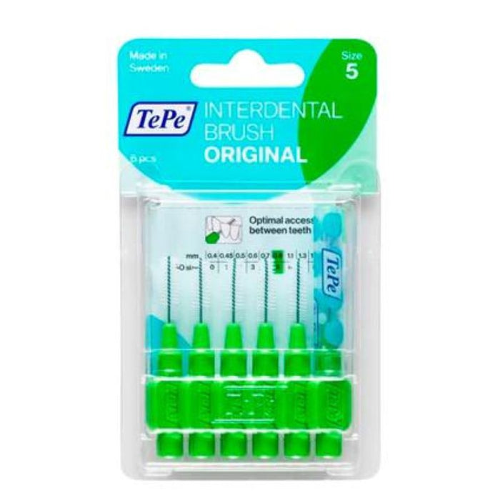 TePe Interdental Toothbrush 0.8mm Green Medium 6PK