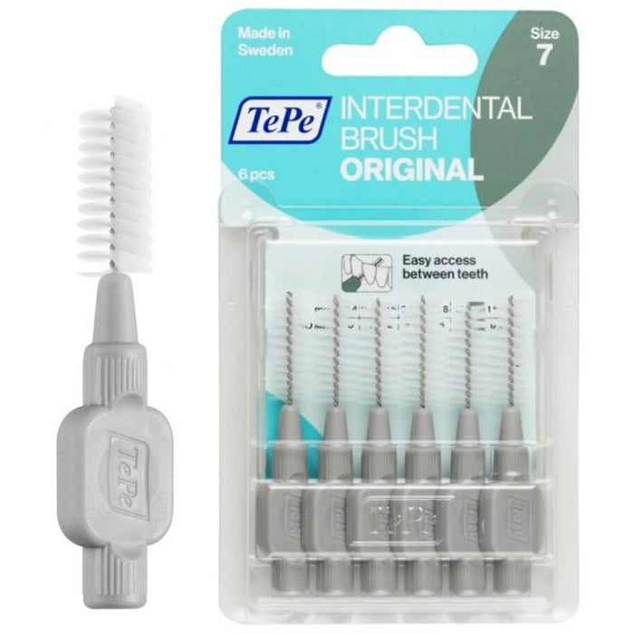 TePe Interdental Toothbrush Size 7 1.3mm Grey XL 6Pk