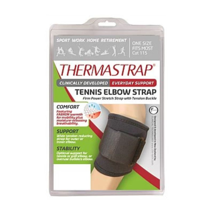 Thermastrap Tennis Elbow + Strap Black One Size