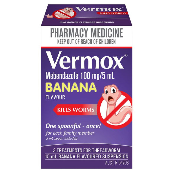 Vermox Suspension 15ml - Banana Flavoured