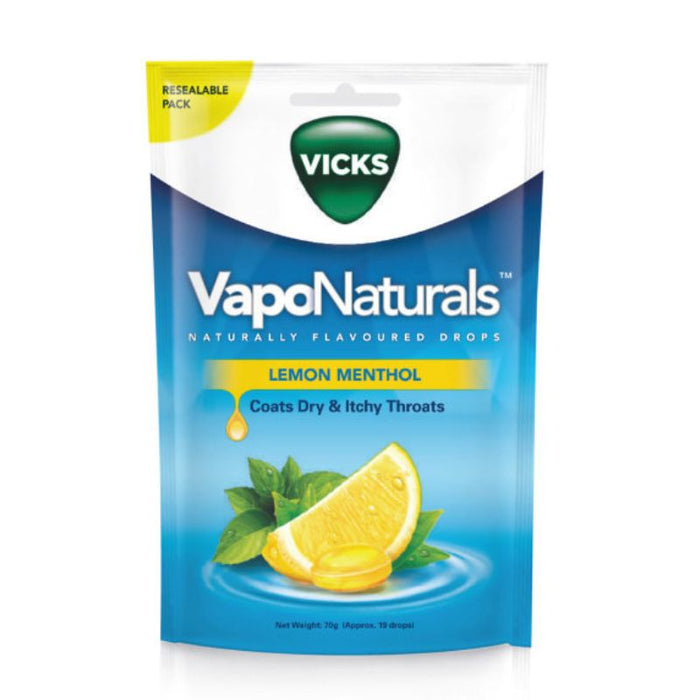 Vicks VapoNaturals Drops 70g - Lemon Menthol