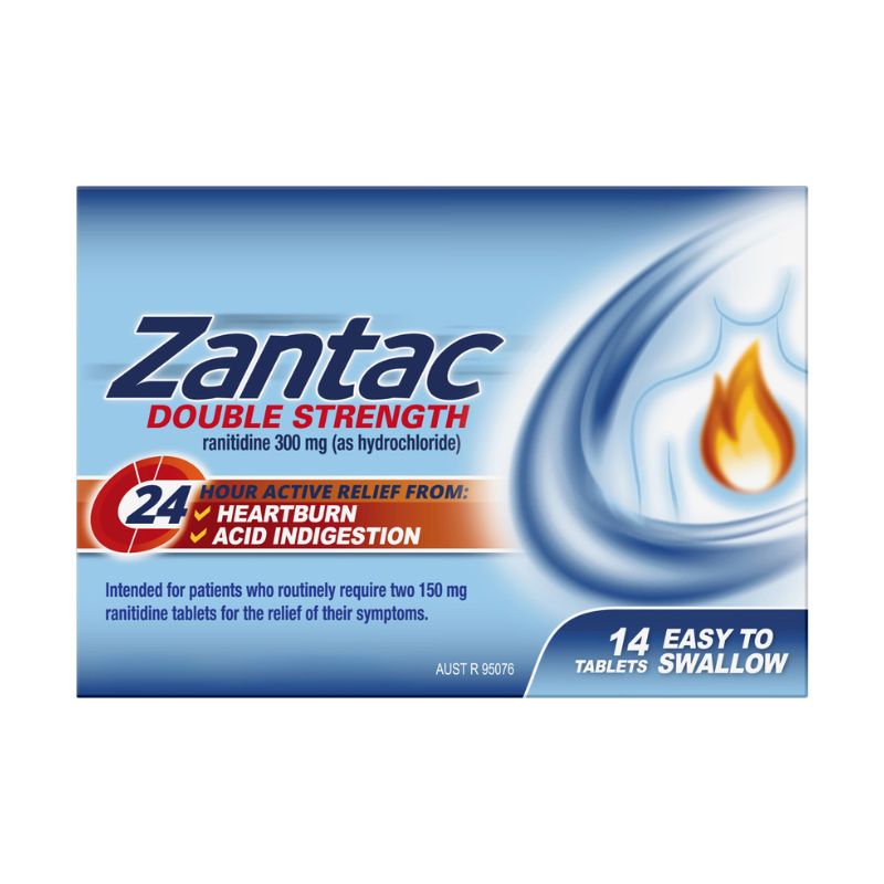 Zantac Double Strength 24 Hour 300mg 14 Tablets