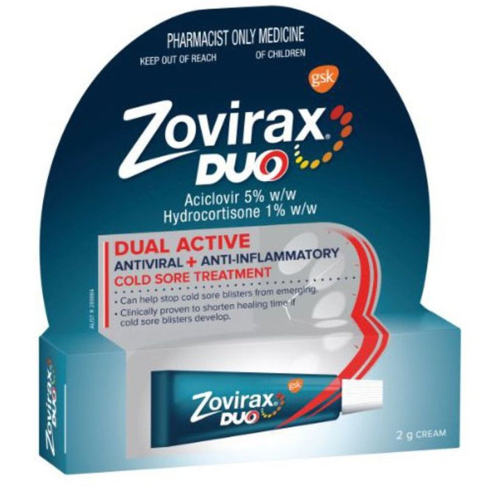 Zovirax DUO Dual Active Antiviral + Anti-Inflammatory Cold Sore Treatment 2g