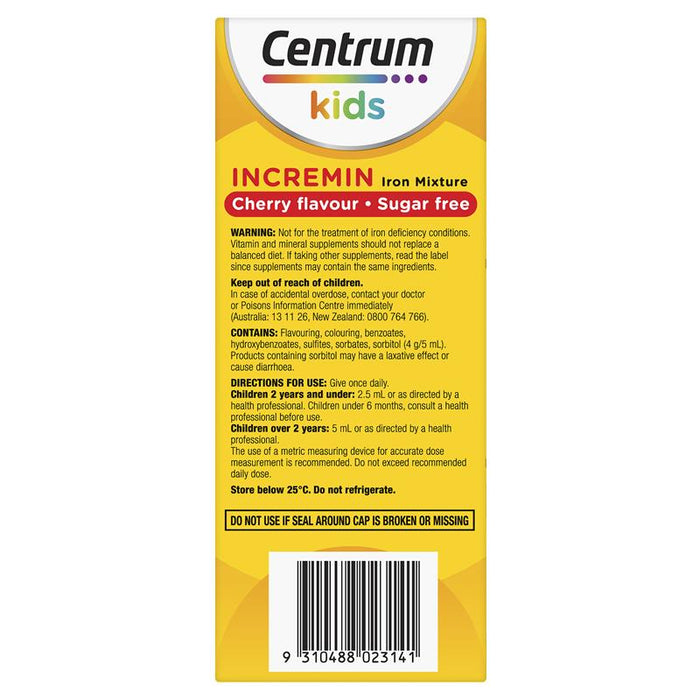 Centrum Kids Incremin Iron Mixture 200ml - Cherry Flavour