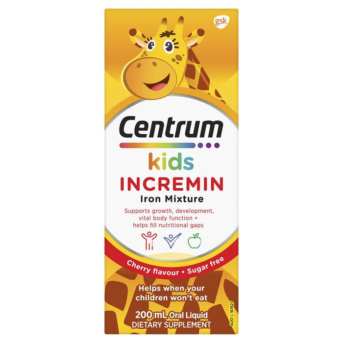 Centrum Kids Incremin Iron Mixture 200ml - Cherry Flavour