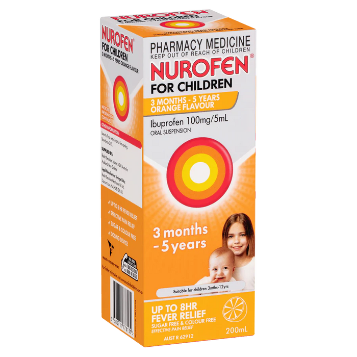 Nurofen for Children Pain & Fever Relief Orange 200ml