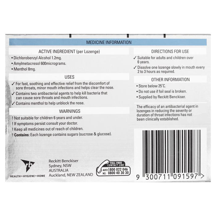 Strepsils Plus Blocked Nose Relief Lozenges 36 - Menthol Eucalyptus