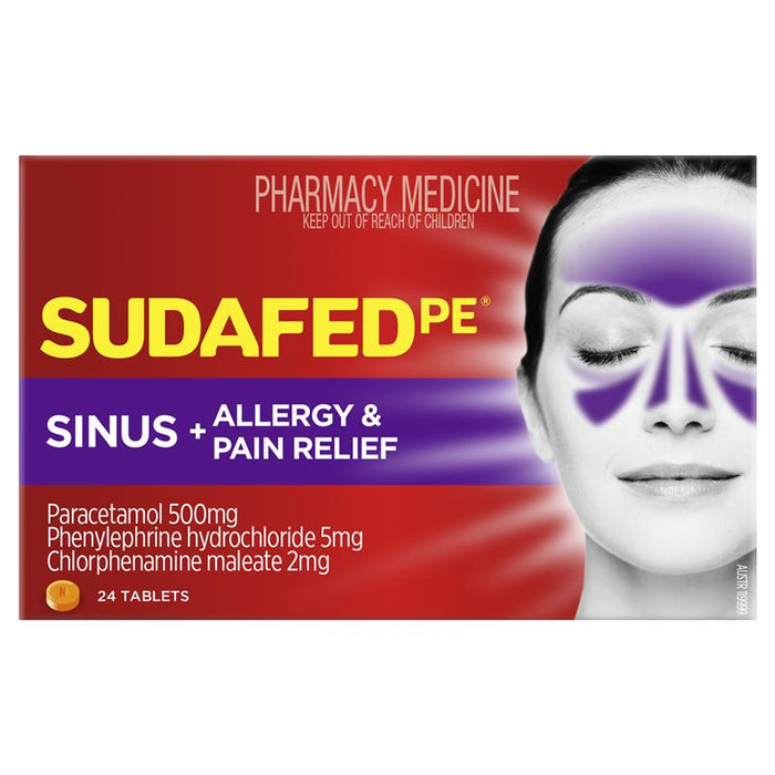 Sudafed PE Sinus + Allergy & Pain Relief tablets 24