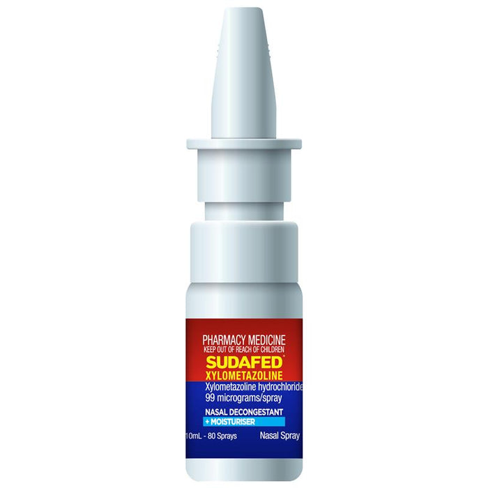 Sudafed Xylometazoline Nasal Decongestant + Moisturiser Spray 10ml