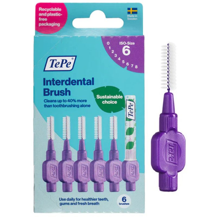 TePe Interdental Toothbrush 1.1mm Purple Coarse 6PK