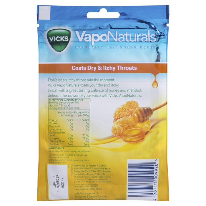 Vicks VapoNaturals Drops 70g - Honey