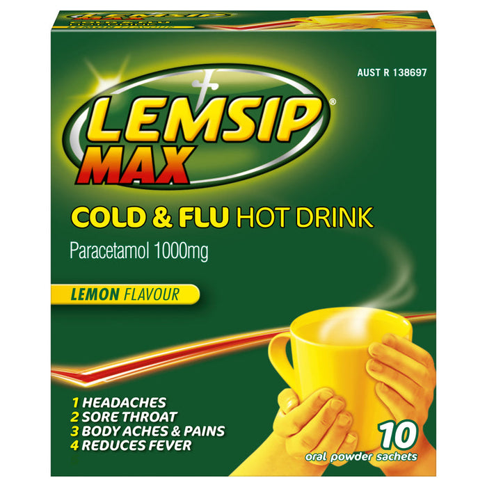 Lemsip Max Cold & Flu Hot Drink Sachets 10 - Lemon