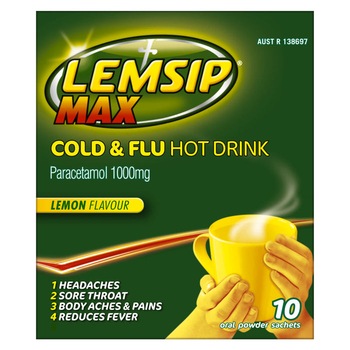 Lemsip Max Cold & Flu Hot Drink Sachets 10 - Lemon