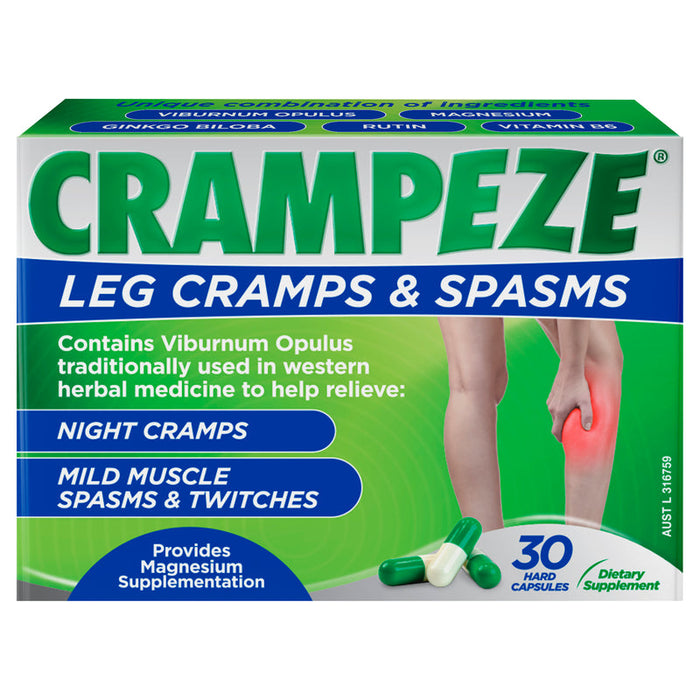 CRAMPEZE Leg Cramps & Spasms Night Capsules 30