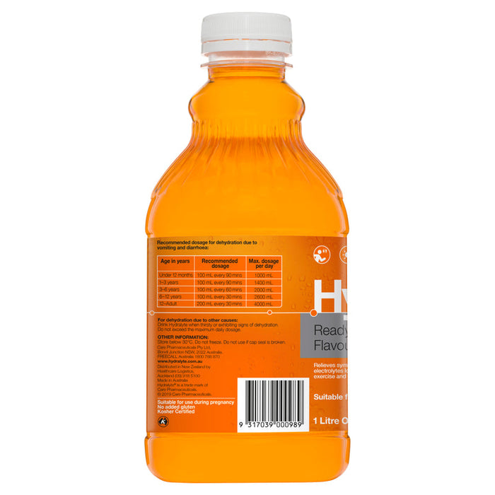 Hydralyte RTU Electrolyte Solution Orange 1 Litre