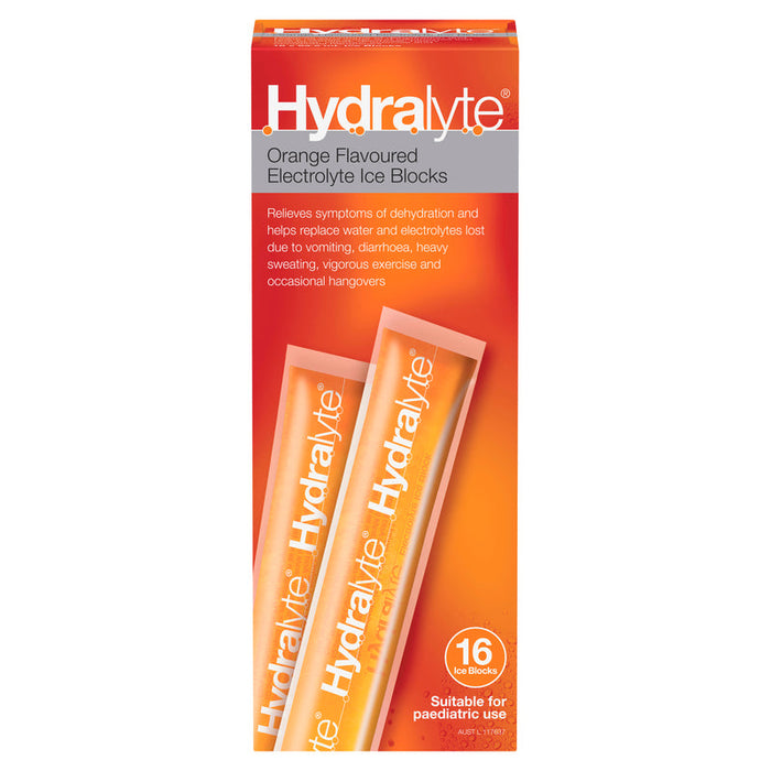 Hydralyte Ice Blocks Orange 16pk