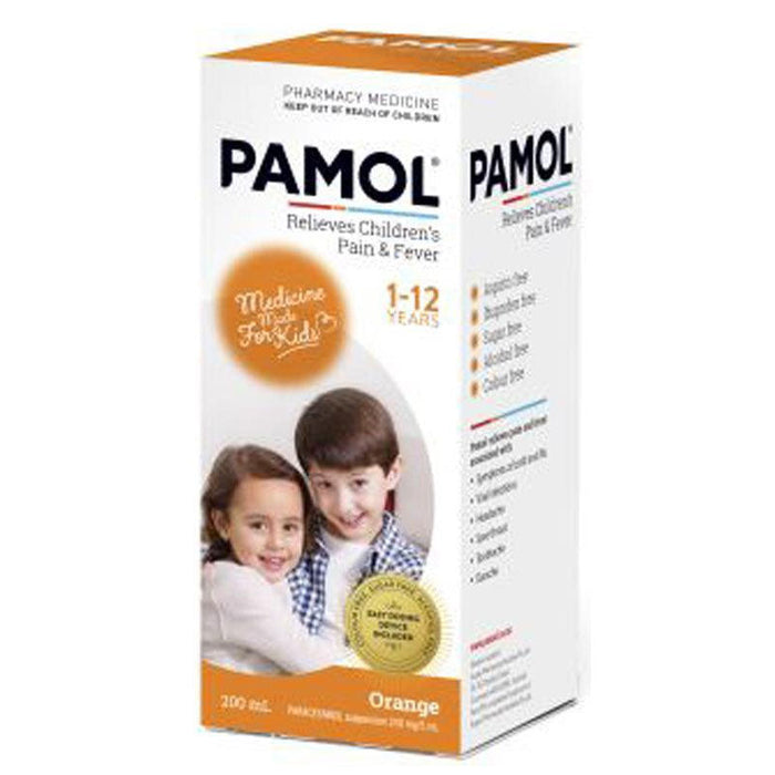 Pamol Orange Childrens Pain & Fever Liquid 200ml