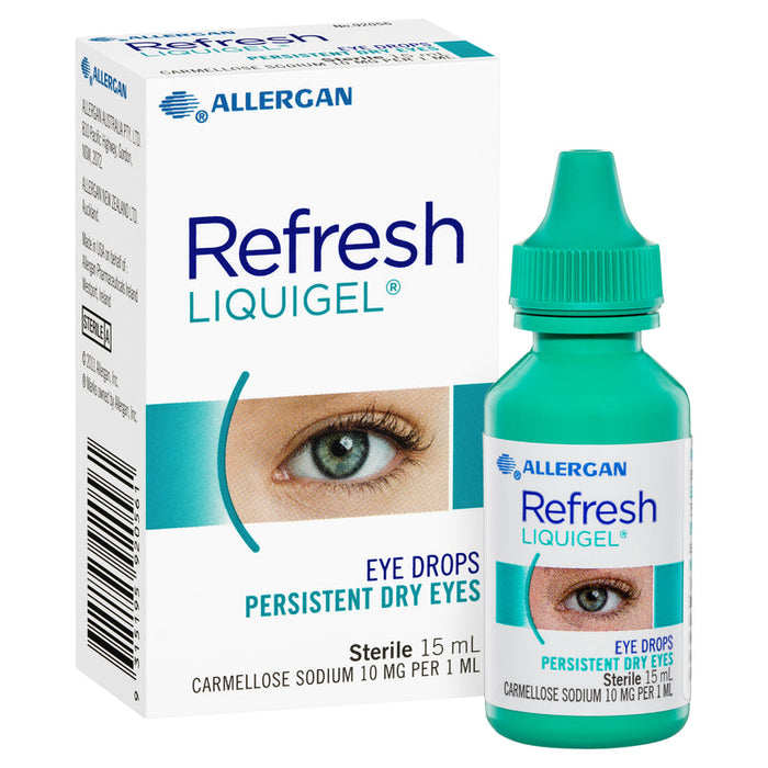 Refresh Liquigel Eye Drops 15 mL for persistent dry eyes.