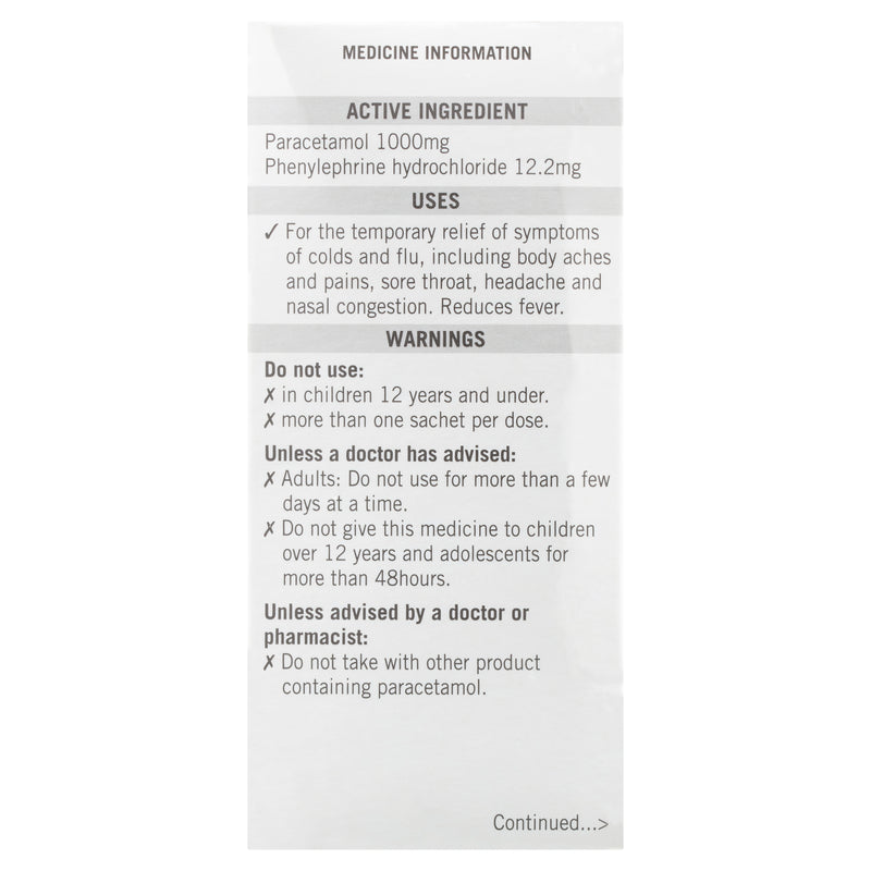 Lemsip Max Decongestant Cold & Flu Hot Drink Sachets 10 - Lemon