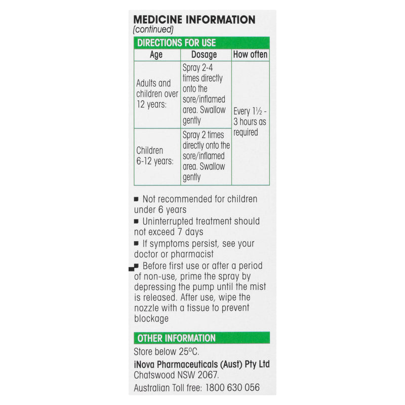 Difflam Sore Throat Spray Anti-Inflammatory FORTE 15ml - Mint Flavour