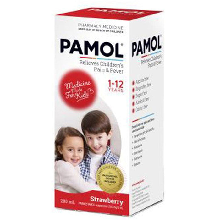 Pamol Strawberry Childrens Pain & Fever Liquid 200ml