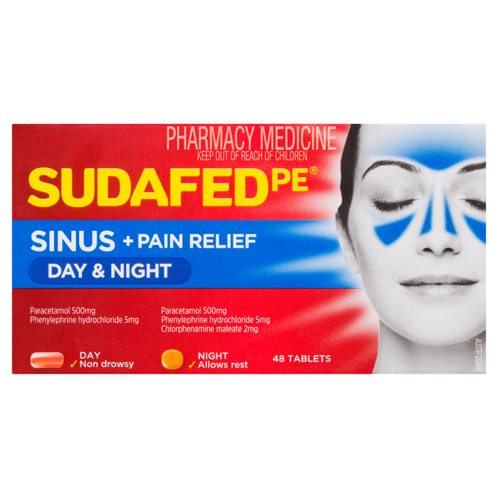 Sudafed PE Sinus + Pain Relief Day & Night Tablets 48