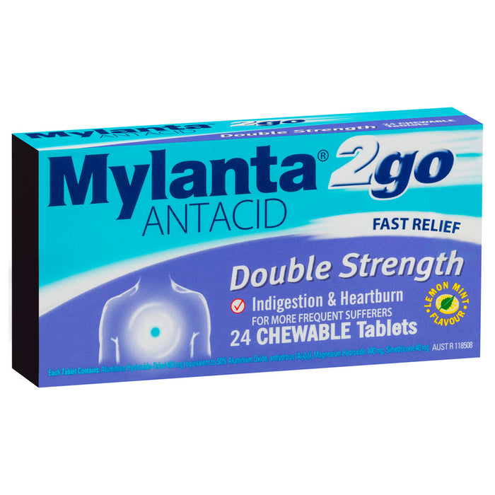 Mylanta 2Go Double Strength Tablets 24 - Chewable